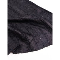 Black Sequined Glossy Satin Embroidery Fabric Vertical Stripes for Dress Fashion Handmade Cloth DIY By The Meter Sewing Material