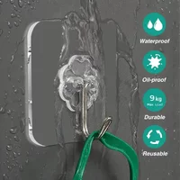 Wall Hooks Heavy Duty Transparent Self Adhesive Multi-Purpose Wall Hook Key Holder Towel Holder For Kitchen Bathroom Accessories