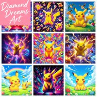 New Pokemon DIY Diamond Painting Crafts Embroidery Cute Cartoon Pikachu Art Mosaic Rhinestones Cross Stitch Home Decor Kids Gift