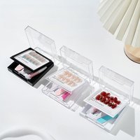 1pc Double Layer Nail Packaging Box 8*8cm Storage Case with Separate Compartments for Nails & Application Tools
