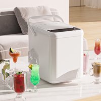 Compact Fully Automatic Ice Maker Circulating Water System Self-Cleaning Round Ice Maker Rapid Ice Production in 6-8 Minutes