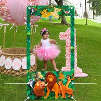 Disney Lion King Photo Booth Photo Frame Props Children's 1st Birthday Party Shooting Background Props Newborn Baby Decoration