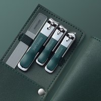 New manicure clipper set 4 pieces with rotating leather pouch Professional manicure nail care tool Fingernail set Home care gift