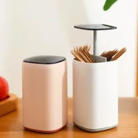 1/2Pcs Creative Automatic Pop-up Press Floss Box Household Cotton Swab Box Toothtip Holder Put Commercial Toothpick Box