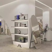 Stainless Steel Wall Decorative Shelf Rustproof Shoe Rack Multi-Purpose Boutique Display Rack Space Saving Retail Shelving Unit