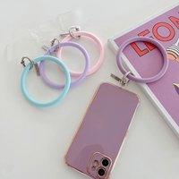 1/2pcs Universal Hanging Ring fore Mobile Phone Soft Silicone Lanyard Strap Anti-Lost Bracelet for iPhone Xiaomi SamsungKeychain
