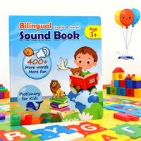 Kids Interactive Bilingual Sound Book English French Educational Learning Toy 400+ Words Quiz Music Learning Machine Audiobook