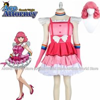 Game Anime Ace Attorney Geiru Toneido Cosplay Costume Cosplay Costume Custom Made Any Size Uniform Halloween Wig