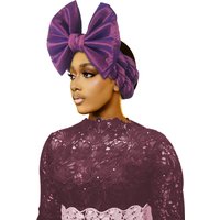 Bow Tie Turban Cap for Women Afrcian Auto Gele Headtie Wedding Party Headgear Female Head Wraps African Headtie 2026