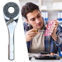 Mini Ratchet Portable Ratcheting Wrench Furniture Assembly Tool for Bicycle Electronics Car Campers RV Technicians Toys Home