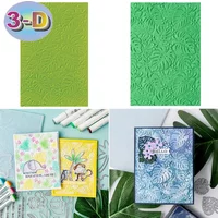 3D Embossing Folder Scattered Tropics Leaves Pattern Background For Adding Textured Detail To Paper Crafting DIY Project Making