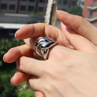 2025 Trendy Chunky Jewelry Waterproof Stainless Steel 18K Gold Rope Twisted Stacking Rings for Women Minimalist