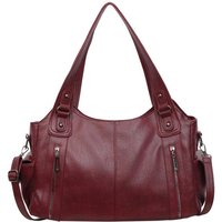 CEEKAY Vintage Soft Faux Leather Large Hobo Tote Bag Vertical Zipper Pockets Adjustable Wide Top Handle Detachable Cross Strap
