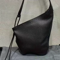2025 New Bubble Horn Tote Bag - Minimalist Black Crossbody Shoulder Bag with Zipper Closure, Everyday Casual & Professional Use