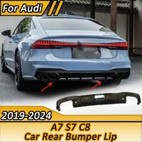 For Audi A7 S7 C8 2019-2024 Car Rear Bumper Lip Diffuser Spoiler Lower Guard Protector Refit Splitter Plate Body Kit Accessories