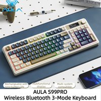 AULA S99PRO Wireless 3-Mode Keyboard Bluetooth 2.4G & Wired Triple Connect RGB Backlit with Digital Display Quiet Ergonomic K
