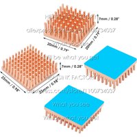 Pure Copper 20x20x7mm 25x25x7mm Square Pin Fins Heatsink Radiator Cooler With Thermal Pad Cooling For IC CPU Chips