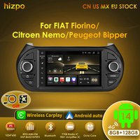 Hizpo AI Voice Android Autoradio Multimedia Video Player für Fiat Fiorino Citroen Nemo Peugeot Bipper GPS Carplay 4G RDS Stereo