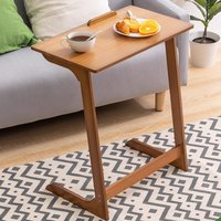 Foldable Bamboo Dining Table, Adjustable Coffee Table with Non-Slip Design, Space-Saving Bedside Desk, Minimalist High-Leg Table