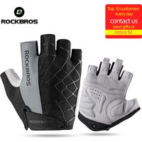 ROCKBROS Cycling Bike Gloves Half Finger Shockproof Breathable MTB Mountain Bicycle Sports Gloves Men Women Cycling Equipment
