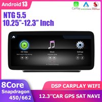 12.3“Android 14 CarPlay GPS Player Head Unit For Mercedes Benz C/GLC/V-Class W205 X253 W446 NTG5.5 5.0 Radio Stereo Snapdragon