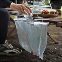 Foldable Outdoor Garbage Bag Rack - Portable Stainless Steel Camping Trash Holder for Picnic BBQ XKHWGJ01