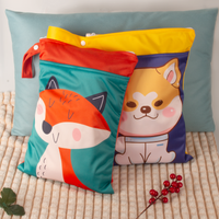 25X35CM Portable Diaper Bag With Zipper Cute Cartoon Animals Storage Wash Bag For Sanitary Pad,Makeup Cosmetic Bag