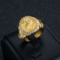 Bagues plaquées or pour hommes et femmes, acier inoxydable, titane, hip hop, aigle, luxe, cadeau pour petit ami, bijoux fantaisie