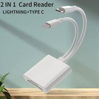 2 In 1 OTG Card Reader Type C Lightning to SD TF Memory Card Adapter For PC Laptop iPhone Multi Smart Cardreader No APP Requires