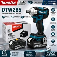 Makita DTW285Z Akku-Schlagschrauber 18V LXT 280N.m bürstenlos, leistungsstarker Elektroschrauber 1/2" mit 6,0Ah Akku für Auto, Werkstatt, Bau, EU-Lager, schneller Versand aus dem Lager in Polen