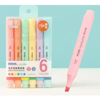 6PCS Pastel Highlighter Pens - Macaron Color Marker Set, Cute Fluorescent Drawing Pens for School, Office & Study Stationery