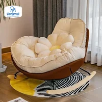 Nordic Style Single Rocking Chair Lazy Sofa Balcony Living Room Bedroom Leisure Can Lie Can Sleep Luxury Eggshell Penguin Chair