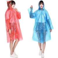 5 Pack Disposable Emergency Rain Ponchos for Adults Waterproof Raincoat with Hood Clear Poncho for Festivals Hiking Theme Park