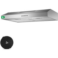 Hotte de cuisine encastrable TopStrong 60 cm, 201 m³/h, Classe A, Acier inoxydable, Avec ou sans conduit