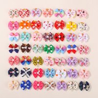 Random Color 20Pcs Hairbands Cute Bows for Girls Hair Bangs Lovely Printing Ribbon Hairgripes Pets Dressup Party Headwear