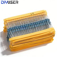 30 Kind 1/4W Resistance 1% Metal Film Resistor Assorted Kit Each 20 Total 600pcs 47Ω/220Ω/1K/10K/47K/68K/100K/220K/1M