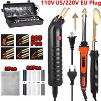 100W Kunststoff Schweißen Maschine Kit Automotive Stoßstange Riss Reparatur Pistole Mit Eisen Heißer Hefter Schweißen Lötkolben Garage Werkzeug