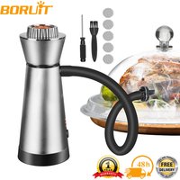 BORUiT Smoke Infuser Food Drink Cold Smoke Generator Bar Portable Molecular Cuisine Smoking Gun Meat Burn Cooking for BBQ Food