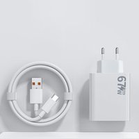 67W USB Charger Fast Charging Phone Wall Adapter For iPhone Samsung OnePlus OPPO Xiaomi Redmi Poco Charger USB Plug Type C Cable
