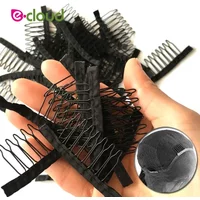 50Pcs/bag Black Wig Comb Cheap Wig Clips Combs Hair Extensions Clips Comfortable Wig Clips Top Stainless Steel Wig Making Tool