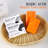 100g Turmeric Kojic Acid Soap Whitening Handmade Deep Cleansing Moisturizing Bath Soap Exfoliating Skin Lightening for Face Body