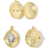 3pcs/Lot Red Enamel Virgin Mary Openable DIY Locket Necklace Pendant Woman Photo Frame Jewelry Oval Starburst Angel Wing Charm