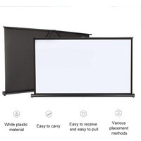 50'' Portable Projector Screen Tabletop Screen HD 16:9 Projection Pull Up Foldable Stand for Camping Business