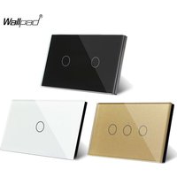 118*72mm 1 2 3 Gang 1 2 3 Way US AU BR Touch Switch Panel Wallpad White Black Gold Glass Wall Light Sensor Button 110-220V Box