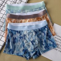 1/3PCS Sexy Perspective Camouflage Print Men's Panties Breathable Mesh Quick-dry Boxers Ultra-thin Ice Silk Menswear Underwear