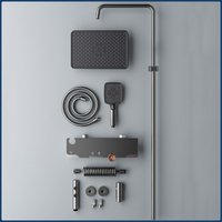 Brass Shower System Wall Mounted Bathroom Shower Faucet Set Four Ways Water Outlet Rainlfall Pressurized Bathroom Shower Set