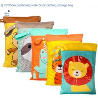 Cute animal Printed Waterproof Wet Dry Bags | Reusable PUL Fabric Diaper Bags with Zipper for Travel, Beach, and Baby Essentials