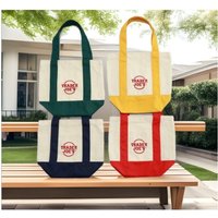 Multi-color portable splicing plus portable shopping cotton bag advertising training canvas bag with bottom holiday gift
