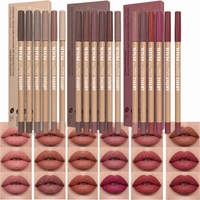 6pcs Velvet Matte Lip Liner Pencil Set - Water-resistant, Ultra-Fine, Long-Lasting, Smooth for All Skin Tones, Brown Mixed Color