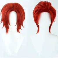 Anime Shanks Cosplay Wig Short Red Men Hair Cosplay Shanks Wigs Heat Resistant synthetic Hair Halloween Party Wigs + Wig Cap